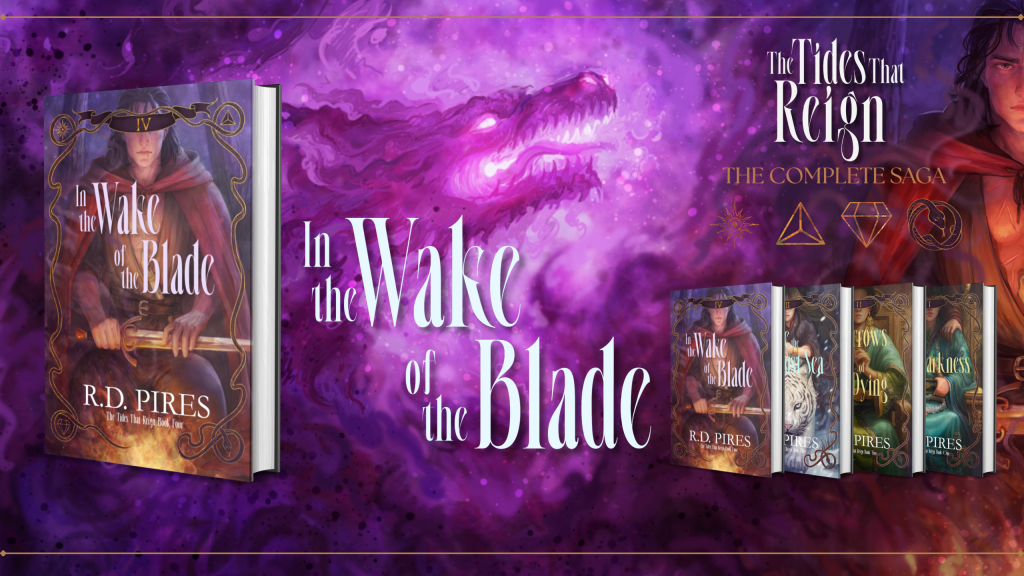 Banner for the Kickstarter campaign for In the Wake of the Blade, the final book in The Tides That Reign Saga.